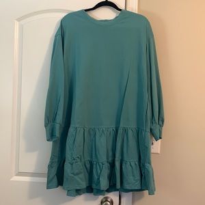 Teal Ruffle Dress